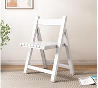 YANROSE Silla Plegable de Madera con Respaldo, tapizada, portátil, Moderna, for salón, Comedor, Cocina(White)