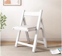 YANROSE Silla Plegable de Madera con Respaldo, tapizada, portátil, Moderna, for salón, Comedor, Cocina(White2)
