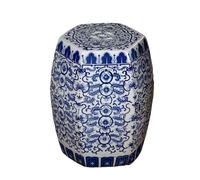 YANROSE Taburete de cerámica Decorativo for jardín, Tambor de Porcelana Azul y Blanca, Mesa Auxiliar for Sala de Estar, Banco de Zapatos Retro Chino Pintado a Mano