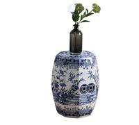YANROSE Taburete de jardín Chinoiserie, Tambor Decorativo de cerámica, antigüedad Jingdezhen China, cerámica Azul y Blanca for jardín al Aire Libre(Bluea)