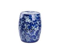 YANROSE Taburete de jardín Chinoiserie, Tambor Decorativo de cerámica, Antiguo, Pintado DE Azul a Mano y Porcelana Blanca, Taburete de tocador Chino(Blue)