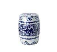 YANROSE Taburete de jardín Chinoiserie, Tambor Decorativo de cerámica China, Taburete de Porcelana Azul y Blanca for Zapatos(Blueb)