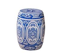 YANROSE Taburete de jardín Chinoiserie, Tambor Decorativo de cerámica Jingdezhen, Sala de té de Porcelana Azul y Blanca, Estudio Retro