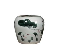 YANROSE Taburete de jardín Chinoiserie, Tambor Decorativo de cerámica, Paisaje Chino Pintado a Mano, pez, Zapato Divertido, Taburete Lateral cambiante(Green)