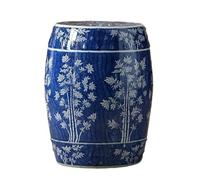 YANROSE Taburete de jardín Chinoiserie, Tambor Decorativo de cerámica, Pintado DE Azul a Mano y Porcelana Blanca, taburetes de tocador Chinos