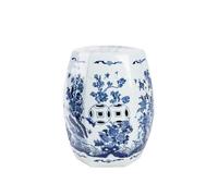 YANROSE Taburete de jardín Chinoiserie, Tambor Decorativo de cerámica, Porcelana Azul y Blanca, taburetes de Zapatos Antiguos Huecos Chinos