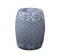 YANROSE Taburete de jardín Chinoiserie, Tambor Decorativo de cerámica, Porcelana Azul y Blanca, Taburete Creativo Retro Chino for Zapatos, Soporte de Flores