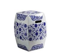 YANROSE Taburete de jardín Chinoiserie, Tambor Decorativo de cerámica, Taburete de Zapatos Europeo Americano de Porcelana Azul y Blanca China(Blue)
