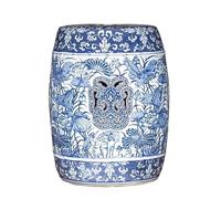 YANROSE Taburete de jardín de cerámica Decorativa, Tambor Jingdezhen, Porcelana Azul y Blanca, salón de té, balcón, decoración China