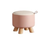 YANROSE Taburete otomano con Asas, Taburete for pies con Marco de Madera, reposapiés, Taburete for Cambiar Zapatos, otomanos Modernos(Pink)