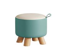 YANROSE Taburete otomano con Asas, Taburete for pies con Marco de Madera, reposapiés, Taburete for Cambiar Zapatos, otomanos Modernos(Green)
