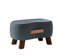 YANROSE Taburete otomano de Franela con Asas, Marco de Madera, reposapiés, Taburete for Cambiar Zapatos, otomanos Modernos(Gray)