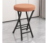 YANROSE Taburete Plegable con Respaldo, Taburete de Bar Acolchado, de Cuero, Redondo, portátil, Plegable, Silla for Cocina(Coffee)