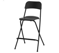 YANROSE Taburete Plegable for Barra de Desayuno, Asiento de Madera Plegable Moderno, Silla Alta con Respaldo y reposapiés, Taburete Plegable(Black,63cm)