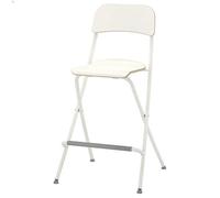 YANROSE Taburete Plegable for Barra de Desayuno, Asiento de Madera Plegable Moderno, Silla Alta con Respaldo y reposapiés, Taburete Plegable(White,63cm)