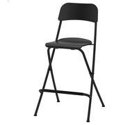 YANROSE Taburete Plegable for Barra de Desayuno, Asiento de Madera Plegable Moderno, Silla Alta con Respaldo y reposapiés, Taburete Plegable(Black,74cm)