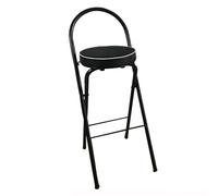 YANROSE Taburete Plegable for Barra de Desayuno, Silla con Asiento Acolchado, Taburete Plegable de Altura de mostrador(Black 1Pc,70cm)