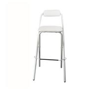 YANROSE Taburete Plegable For Desayuno, Silla Alta Plegable, Portátil con Asientos Acolchados, Altura del Mostrador, Taburete Alto For Bar(White,70cm)