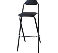 YANROSE Taburete Plegable For Desayuno, Silla Alta Plegable, Portátil con Asientos Acolchados, Altura del Mostrador, Taburete Alto For Bar(Black,60cm)