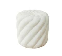 YANROSE Taburete Redondo otomano for tocador, reposapiés pequeño, Taburete for Cambiar Zapatos, Moderno for Sala de Estar, Entrada, Dormitorio(White)