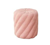YANROSE Taburete Redondo otomano for tocador, reposapiés pequeño, Taburete for Cambiar Zapatos, Moderno for Sala de Estar, Entrada, Dormitorio(Pink)