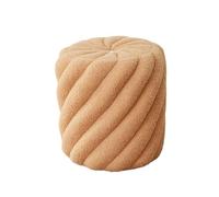 YANROSE Taburete Redondo otomano for tocador, reposapiés pequeño, Taburete for Cambiar Zapatos, Moderno for Sala de Estar, Entrada, Dormitorio(Khaki)
