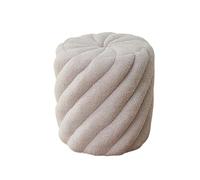 YANROSE Taburete Redondo otomano for tocador, reposapiés pequeño, Taburete for Cambiar Zapatos, Moderno for Sala de Estar, Entrada, Dormitorio(Gray)