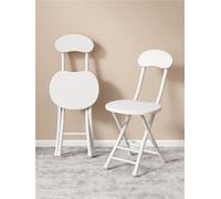 YANROSE Taburetes De Bar Plegables, Taburete Plegable con Respaldo, Taburete De Bar Plegable Portátil Redondo, Silla For Cocina(White2)