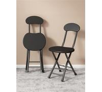 YANROSE Taburetes De Bar Plegables, Taburete Plegable con Respaldo, Taburete De Bar Plegable Portátil Redondo, Silla For Cocina(Black1)