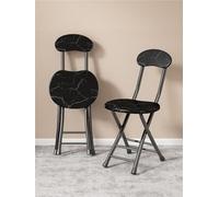 YANROSE Taburetes De Bar Plegables, Taburete Plegable con Respaldo, Taburete De Bar Plegable Portátil Redondo, Silla For Cocina(Black3)