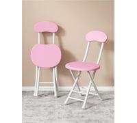YANROSE Taburetes De Bar Plegables, Taburete Plegable con Respaldo, Taburete De Bar Plegable Portátil Redondo, Silla For Cocina(Pink)