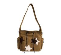 YANROSE Y2k Star Crossbody Bag Lindo Star Messenger Bag Star Tote Hobo Bolsa(Brown)