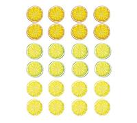 YANRU 24 pcs,La Rebanada Falsa del LimóN,SimulacióN LimóN Artificial,DecoracióN De Rodaja De LimóN De ImitacióN,para DecoracióN De Fiesta En Casa/Accesorios FotográFicos (Tres Colores) (A8YR110131a)