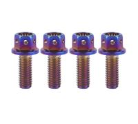 YANRUHFL 4 tornillos de cabeza hexagonal de acero inoxidable M6 x 10 12 15 20 25 30 35 mm para bicicleta y motocicleta (azul quemado, M6 x 15 mm)