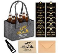 YANSYUN 3 unidades de regalos de cerveza para hombres, bolso de mano de cerveza, bolsa para botellas de cerveza con calcetines de cerveza bordados, abrebotellas, bolsa de cerveza de 24 cm de fieltro