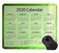 Yanteng 2020 Calendar HD Font Gaming Alfombrilla de ratón Personalizada, Alfombrillas de ratón temáticas Green Star Point