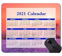 Yanteng Alfombrilla de ratón del Calendario 2021 con días Festivos, Alfombrillas de ratón con Colores de Amanecer y Atardecer