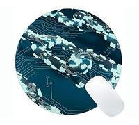 Yanteng Alfombrilla de ratón Redonda con Borde de Bloqueo, Alfombrillas de ratón Redondas de Moneda Blockchain