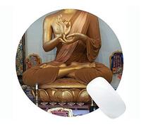 Yanteng Alfombrillas de ratón Redondas Gaming Life Quotes, el Personaje de Buda es la Primera y la última Palabra en Las Alfombrillas de ratón Redondas Success