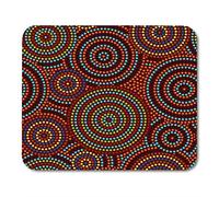 Yanteng Almohadillas para ratón Almohadillas para ratón Marrón Negro Indígena Aborigen australiano Colorido Círculos concéntricos geométricos Aborigen azul Alfombrilla de ratón verde para cuadernos