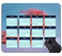 Yanteng Calendar 2021, Alfombrilla de ratón Winter Snow Frost con Bordes cosidos