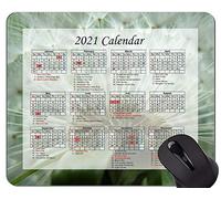 Yanteng Calendar 2021 Year Mouse Pad, Spring Meadow Plant Office Mouse Pad