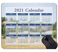 Yanteng Calendar 2021 Year Mouse Pad, Village Idyll Silent Office Mouse Pad
