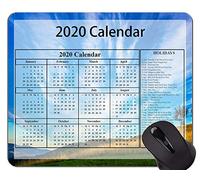 Yanteng Calendario 2020 Año Alfombrilla de ratón Original Personalizada, Alfombrilla de ratón temática Prairie Mountain Peak con Borde Cosido