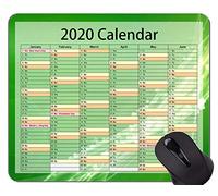 Yanteng Calendario 2020 con días Festivos Gaming Mouse Pad Custom, Green Eye Protection Themed Mouse Pad