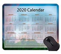 Yanteng Calendario para 2020 años Alfombrilla de ratón Alfombrilla de ratón de Oficina con temática de Hermosos pastizales