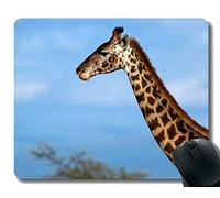 Yanteng Cojín de ratón del rectángulo, Jirafa Animal ridícula Mousepad de Goma Bordes cosidos
