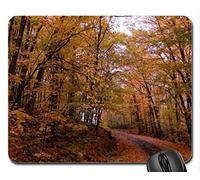 Yanteng Cojín de ratón Fino y Durable del Borde de Costura, Back Road a través del cojín de ratón del Bosque, cojín de ratón (cojín de ratón de los bosques)