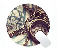 Yanteng Cojín de ratón Redondo del Juego de Goma Antideslizante del Mapa, compás con el cojín de ratón Redondo de Goma del compás mágico