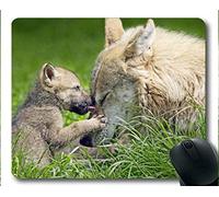 Yanteng Gaming Mouse Pad, Animal Love Wolf Grass Alfombrillas de ratón (Multicolor)